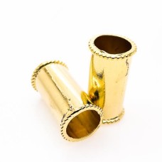 Entremeio Cilindro com detalhe na borda 28 x 13 mm Dourado 2 unidades