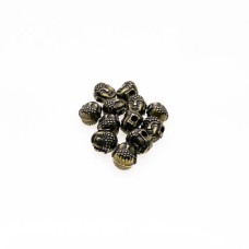 Entremeio Redondo achatado Buda trabalhado 7 x 6 x 7mm Ouro Velho 08 unidades