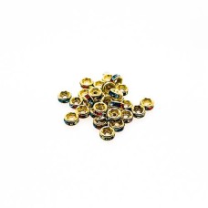 Entremeio Rondelle Strass colorido 4 x 2 mm Dourado 30 unidades