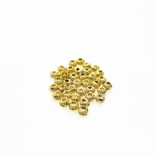 Entremeio Redondo Achatado trabalhado 4 x 3 mm Dourado 