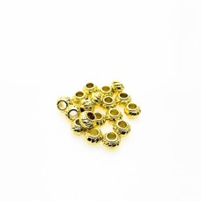 Entremeio Redondo Achatado trabalhado 6 x 4 mm Dourado 