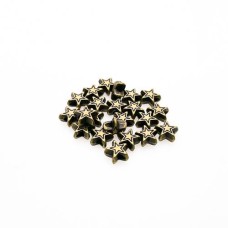 Entremeio Estrela Achatado trabalhado 6 x 3 mm Ouro Velho 