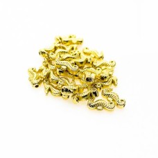 Entremeio Cavalo Marinho trabalhado 10 x 3 x 5 mm Dourado  15 gramas