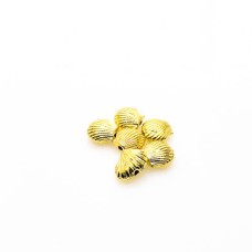 Entremeio Concha trabalhado 9 x 4 x 8 mm Dourado 6 unidades