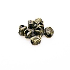 Entremeio Concha trabalhado 11 x 7 mm Ouro Velho 10 unidades