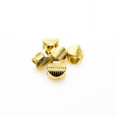 Entremeio Concha trabalhado 11 x 7 mm Dourado 6 unidades