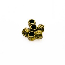 Entremeio Redondo Achatado trabalhado 7 x 10 mm Ouro Velho 10 unidades