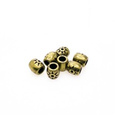 Entremeio Tubo Sol trabalhado 8 x 8 mm Ouro Velho 12 unidades