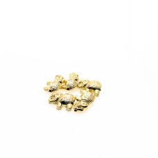 Entremeio Elefante trabalhado 12 x 4 x 8 mm Dourado 7 unidades