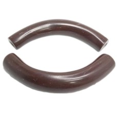 Tubo Curvo de Pedra Sabão Reconstituida 105x19mm Marrom Chocolate com Veia Branca 1 unidade