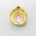 Entremeio Dourado Gota de Zircônia Rosa Claro 28x22mm 1 unidade