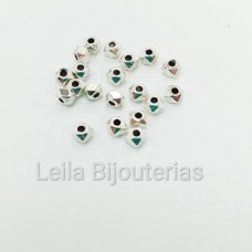 Entremeio Facetado 3x2.5mm Prata Velho 20gramas 