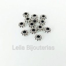 Entremeio Redondo Achatado 5.5x3mm Prata Velho 20gramas 