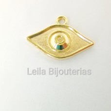 Pingente Dourado de Olho 21x15mm 6 unidades