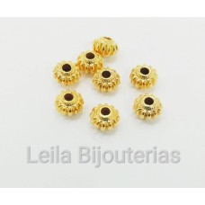 Entremeio Rondela Frisada 6 x 4 mm Dourado 15 gramas