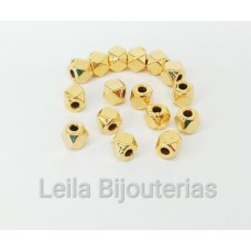 Entremeio Facetado 4 x 4 mm Dourado 15 gramas