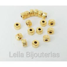 Entremeio Rodinha Chanfrada 3 x 5 mm Dourado 15 gramas