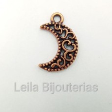 Pingente Cobre Velho de Lua Vazada 17x11mm 10 unidades