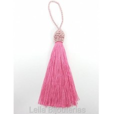 Tassel Rosa 10.8 cm com corda pingente de 3.5 cm - 6 unidades