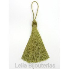 Tassel Verde Oliva 10.8 cm com corda pingente de 3.5 cm - 6 unidades