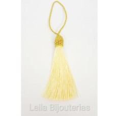 Tassel Amarelo Claro 10.8 cm com corda pingente de 3.5 cm - 6 unidades