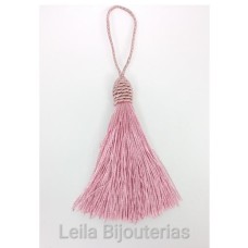 Tassel Rosa Claro 10.8 cm com corda pingente de 3.5 cm - 6 unidades