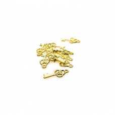 Pingente Chave 23 x 2 x 10 mm Dourado 5 unidades