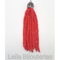 Pingente Tassel de Cristal 7.5mm Vermelho Claro 1 unidade 