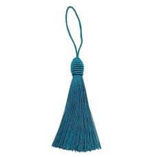 Tassel com Cordinha Para Pendurar 10.8cm Azul Turquesa 6 Unidades