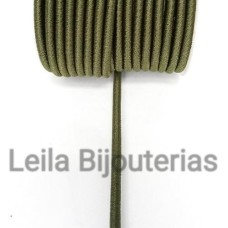 Cordão Revestido de Fio Acetinado 3.5mm Verde Militar Escuro 1 Metro