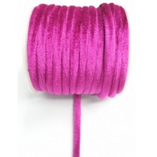 Cordão de Veludo Rosa Pink 6mm 1 Metro