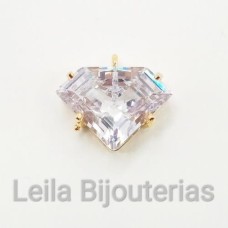 Pingente de Zircônia em Forma de Diamante 19x17mm Transparente 1 Peça