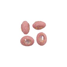 Entremeio Oval Com Stras e Chaton de Cristal 20x24mm Rosa Velho Escuro 1 Unidade