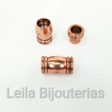 Fecho Imã Cobre Envelhecido 10mm (diâmetro externo) x 6mm (diâmetro interno) e 17mm de comprimento - 3 unidades