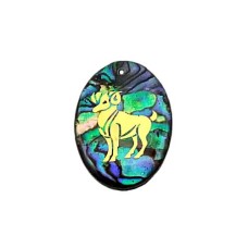 Pingente Signo Aries de Resina com Abalone 30x21mm Dourado 1 unidade