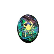 Pingente Signo Câncer de Resina com Abalone 30x21mm Dourado 1 unidade