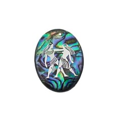 Pingente signo Gêmeos de Resina com Abalone 30x21mm Níquel 1 unidade