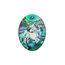 Pingente Signo Sagitário de Resina com Abalone 30x21mm Níquel 1 unidade