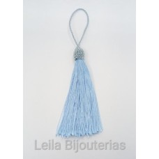 Tassel Azul Claro 10.8 cm com corda pingente de 3.5 cm - 6 unidades