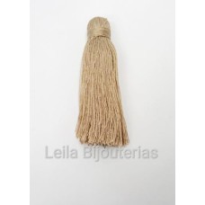 Tassel Seda 8 cm Bege 2 peças