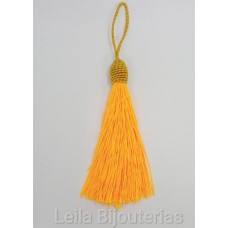 Tassel Laranja 10.8 cm com corda pingente de 3.5 cm - 6 unidades