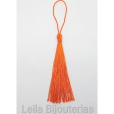 Tassel Laranja 7cm com corda pingente de 5 cm - 10 unidades