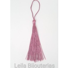 Tassel Rosê Escuro 7cm com corda pingente de 5 cm - 10 unidades