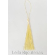 Tassel Marfim Escuro 7cm com corda pingente de 5 cm - 10 unidades