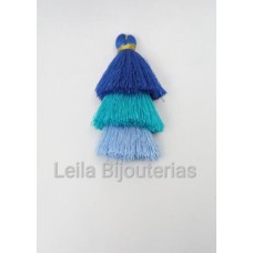 Tassel triplo Azul 7 cm - 2 unidades