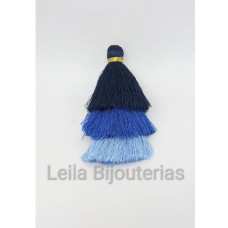 Tassel triplo Azul Escuro 7 cm - 2 unidades