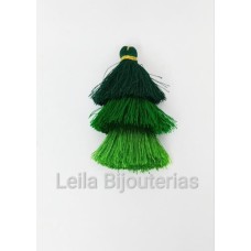 Tassel triplo Verde 7 cm - 2 unidades