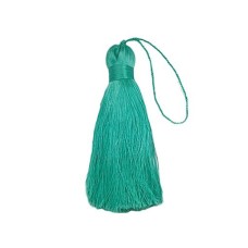 Pingente Tassel de Poliéster 12cm Verde Agua 1 Unidade