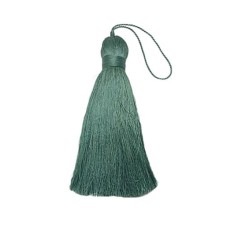 Pingente Tassel de Poliéster 12cm Verde Desbotado 1 unidade