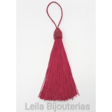 Tassel Vinho 10.8 cm com corda pingente de 3.5 cm - 6 unidades